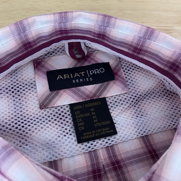 Ariat Shirt Men's Medium Button Down Long Sleeve Ariat Pro Series Plaid NWT‎ - Picture 10 of 16